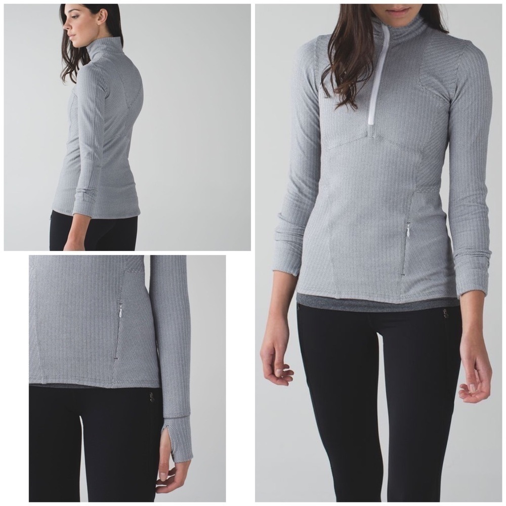 Lululemon Kanto Catch Me 1/2 Zip Heathered Herringbone Yoga Workout Pullover 4‍‍